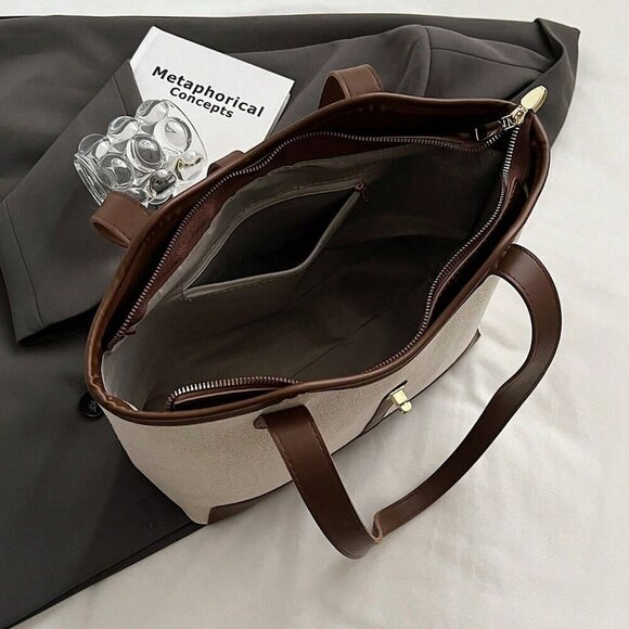 Multicolor Casual Women's Business Foldable Dual Strap Tote Bag - Picture 8 of 8